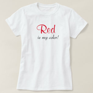 Rood Is Mijn Kleur Schattige Typografie Meisjesach T-shirt