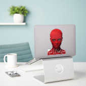 Rood Is Niet Stil Sticker (Laptop op bureau)