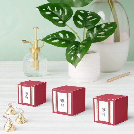 Rood Islamitisch Geometrisch Grens Bruiloft Bedankdoosjes (Meervoudige)