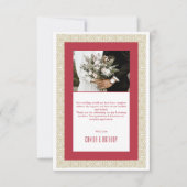 Rood Islamitisch Geometrisch Grens Bruiloft Bedankkaart (Voorkant)