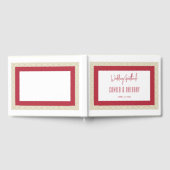 Rood Islamitisch Geometrisch Grens Bruiloft Gastenboek (Volledig)