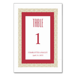 Rood Islamitisch Geometrisch Grens Bruiloft Kaart