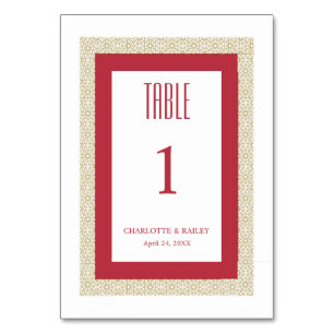 Rood Islamitisch Geometrisch Grens Bruiloft Kaart