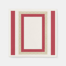 Rood Islamitisch Geometrisch Grens Bruiloft Servet