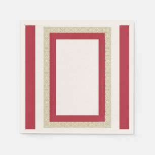 Rood Islamitisch Geometrisch Grens Bruiloft Servet