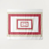 Rood Islamitisch Geometrisch Grens Bruiloft Wandkleed (Voorkant (horizontaal))