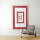 Rood Islamitisch Geometrisch Grens Bruiloft Wandkleed (In situ)