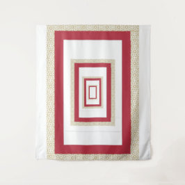 Rood Islamitisch Geometrisch Grens Bruiloft Wandkleed