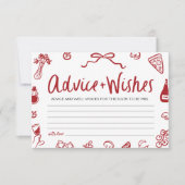 Rood Italiaans advies en wensen Vrijgezellenfeest  Kaart (Voorkant)