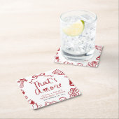 Rood Italiaans Dat is nog meer Pizza repetitie din Kartonnen Onderzetters (Insitu)