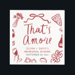 Rood Italiaans Dat is nog meer Pizza repetitie din Servet<br><div class="desc">🍕 Dat is een meer rode Italiaanse pizza repetitie dinerservetten - grillige & romantische touch voor uw feest! ❤️ Zet de tafel met charme en Italiaanse flair! Deze grillige rood-witte repetitie dinerservetten zijn voorzien van handgetekende pizzadoodles, speelse wijnaccenten en romantische "That's Amore" -stijl voor de perfecte pre-huwelijksviering. Ideaal voor pizzafeesten,...</div>