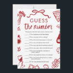 Rood Italiaans Guess Het Nummer Vrijgezellenfeest  Kaart<br><div class="desc">🍕 Dat is Amore Guess the Number Game - Een Cheesy Italiaanse twist op een klassieker! 🎲 Verhoog het plezier met dit grillige "Guess the Number" -spel, met met de hand getekende rode en witte Italiaanse pizza- en wijndoodles, speelse coquettevibes en een meer gevulde charme! 💍 Toon een pot snoep,...</div>