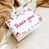 Rood Italiaans Hand getrokken Baby shower Dankjewe Bedankkaart