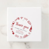 Rood Italiaans handgetekende Pizza Pasta Vrijgezel Bedankjes Labels (In situ)