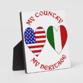 Rood Italiaans Nationaal Erfgoed van de VS Fotoplaat (Voorkant)