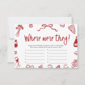 Rood Italiaans waar waren ze Vrijgezellenfeest spe Kaart (Voorkant)