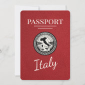 Rood Italië paspoort Save The Date (Voorkant)
