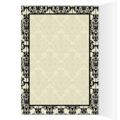 Rood, Ivoor, en Zwart Damask Tafelnummer Kaart (Binnen (Links))