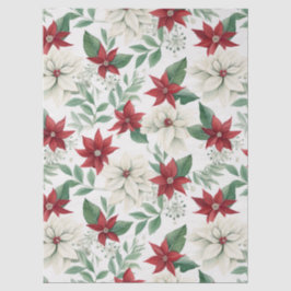 Rood & Ivoor Poinsettia Holiday Tissue Paper Tissuepapier