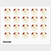 Rood & Ivoor Rozen Bruiloft Dank u Stickers (Vel)