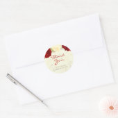 Rood & Ivoor Rozen Bruiloft Dank u Stickers (Envelop)