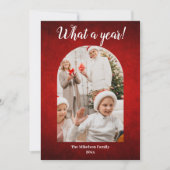 Rood Jaar in Review Multi Foto Collage Kerstmis Aankondiging (Voorkant)