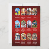 Rood Jaar in Review Multi Foto Collage Kerstmis Aankondiging (Achterkant)