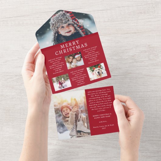 Rood Jaar in Review Trifold Kaarten (Afscheurbaar)