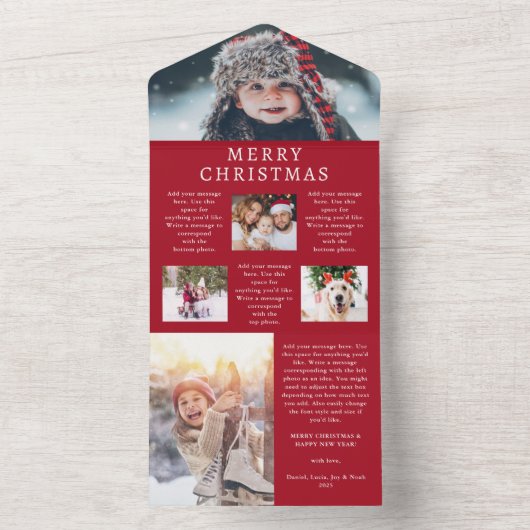 Rood Jaar in Review Trifold Kaarten (Binnen)