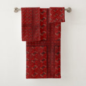 rood jacquard patroon - oosterse blik bad handdoek (Insitu)