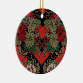 Rood Japans  Bloemen Keramisch Ornament (Rechts)