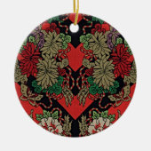 Rood Japans Bloemen Keramisch Ornament (Voorkant)