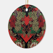 Rood Japans Bloemen Keramisch Ornament (Links)