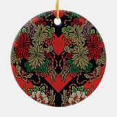 Rood Japans Bloemen Keramisch Ornament (Achterkant)