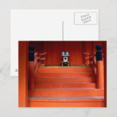 Rood Japans heiligdom met twee kleine turquoise va Briefkaart (Voorkant / Achterkant)