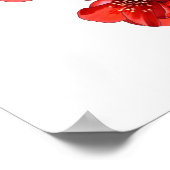 Rood Japans konijnenbrood wit Poster (Hoek)