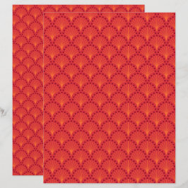 Rood Japans Schalen Patroon Scrapbook Papier