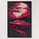 Rood Japans Supra Auto Gift voor Hem Mancave Legpuzzel (Verticaal)