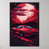 Rood Japans Supra Auto Gift voor Hem Mancave Poster (Voorkant)