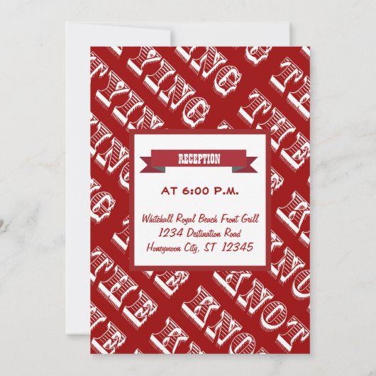 Rood je foto-bruiloft kaart (Achterkant)