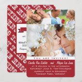 Rood je foto-bruiloft kaart (Voorkant / Achterkant)