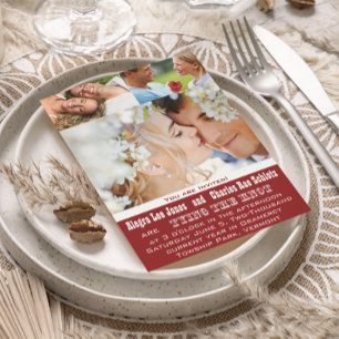 Rood je foto-bruiloft kaart