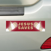rood JEZUS SAVES Bumpersticker (Op auto)