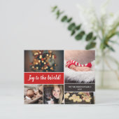 Rood Joy aan de Wereldwijde Baby aankondiging kers (Staand voorkant)