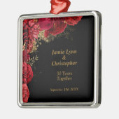 Rood Jubileum van de Floral-bruiloft Metaal Orname Metalen Ornament (Links)