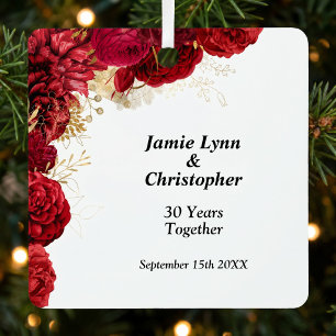 Rood Jubileum van de Floral-bruiloft Metaal Orname Metalen Ornament