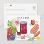 Rood Juice Recipe Briefkaart (Voorkant / Achterkant)