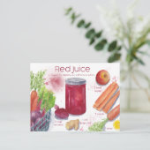 Rood Juice Recipe Briefkaart (Staand voorkant)
