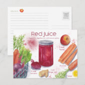 Rood Juice Recipe Briefkaart (Voorkant / Achterkant)