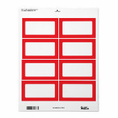 Rood kader leeg etiket (Full Sheet)